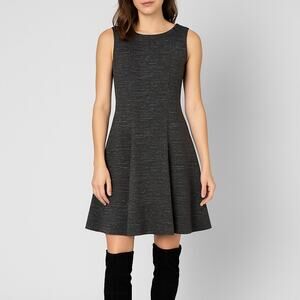 Tommy Hilfiger Charcoal Gray Fit & Flare Dress Women’s 4 Textured Knit